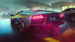back view of Lamborghini 